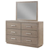 Keno Wide Dresser with Mirror | 6 Drawers | Bar Handles | Barley Brown BM339955