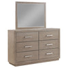 Keno Wide Dresser with Mirror | 6 Drawers | Bar Handles | Barley Brown