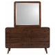 Ryb Wide Dresser with Mirror | 6 Drawers | Dark Walnut Brown Wood BM339956