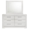 Ivon Wide Dresser with Mirror | 6 Drawers | White High Gloss | Metal BM339957