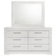 Ivon Wide Dresser with Mirror | 6 Drawers | White High Gloss | Metal BM339957