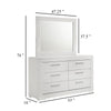 Ivon Wide Dresser with Mirror | 6 Drawers | White High Gloss | Metal BM339957