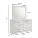 Ivon Wide Dresser with Mirror | 6 Drawers | White High Gloss | Metal BM339957
