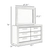 Ivon Wide Dresser with Mirror | 6 Drawers | Gray High Gloss Wood BM339958