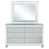 Gina Wide Dresser with Mirror | 6 Drawers | Silver Metallic Wood Frame BM339960