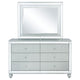 Gina Wide Dresser with Mirror | 6 Drawers | Silver Metallic Wood Frame BM339960