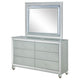 Gina Wide Dresser with Mirror | 6 Drawers | Silver Metallic Wood Frame BM339960