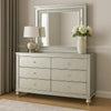 Gina Wide Dresser with Mirror | 6 Drawers | Silver Metallic Wood Frame BM339960