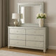 Gina Wide Dresser with Mirror | 6 Drawers | Silver Metallic Wood Frame BM339960