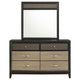 Aki Wide Dresser with Mirror | 6 Drawers | Black | Geometric Cutouts BM339963