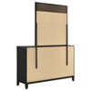 Aki Wide Dresser with Mirror | 6 Drawers | Black | Geometric Cutouts BM339963
