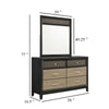 Aki Wide Dresser with Mirror | 6 Drawers | Black | Geometric Cutouts BM339963