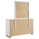 Caer Wide Dresser with Mirror | 6 Drawers | White Wood | Gold Metal BM339965