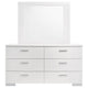 Sok Wide Dresser with Mirror | 6 Drawers | White High Gloss Finish BM339966