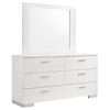 Sok Wide Dresser with Mirror | 6 Drawers | White High Gloss Finish