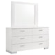 Sok Wide Dresser with Mirror | 6 Drawers | White High Gloss Finish