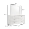 Sok Wide Dresser with Mirror | 6 Drawers | White High Gloss Finish BM339966