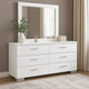 Sok Wide Dresser with Mirror | 6 Drawers | White High Gloss Finish