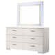 Sok Wide Dresser with LED Mirror | 6 Drawers | White High Gloss Finish BM339967