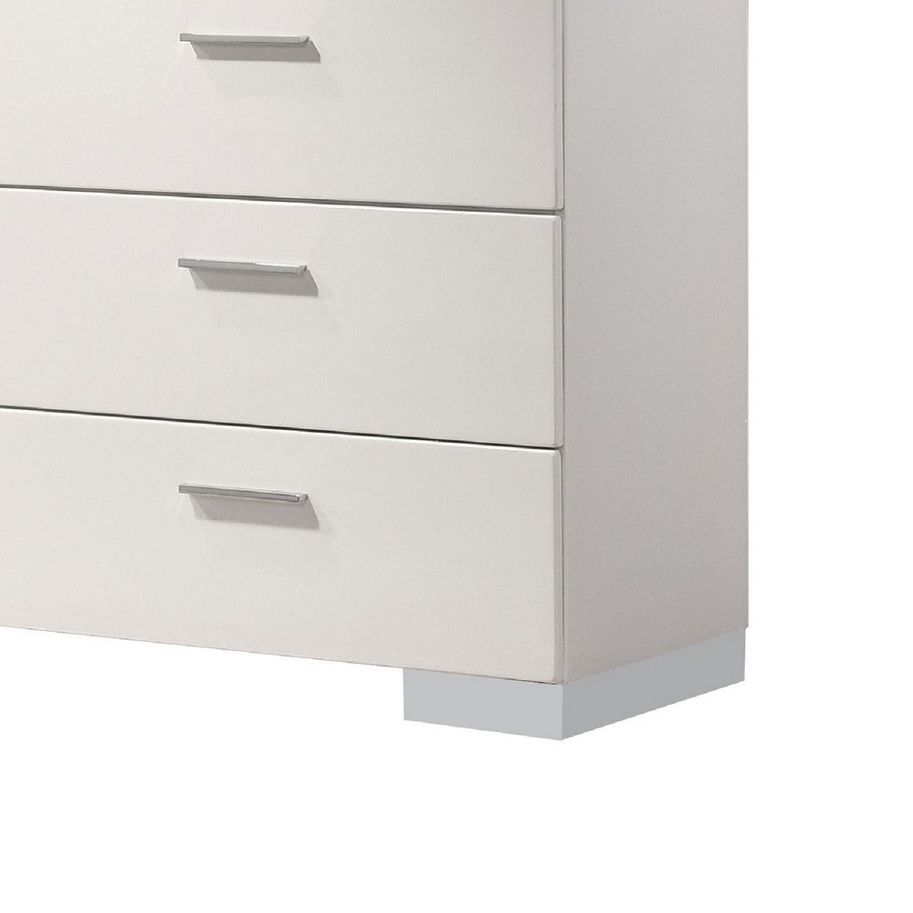 Sok Wide Dresser with LED Mirror | 6 Drawers | White High Gloss Finish BM339967