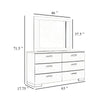 Sok Wide Dresser with LED Mirror | 6 Drawers | White High Gloss Finish BM339967