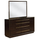 Lyni Wide Dresser with Mirror, 8 Drawers, Metal Handles, Brown Wood