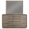 Lyni Wide Dresser with Mirror 8 Drawers Metal Handles Oak Gray BM339974