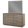 Lyni Wide Dresser with Mirror 8 Drawers Metal Handles Oak Gray BM339974