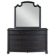Selena Wide Dresser with Mirror 9 Drawers Metal Handles Black Wood BM339976