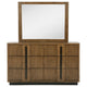 Reon Wide Dresser with Mirror 6 Drawers Vertical Fluting Brown Wood BM339978