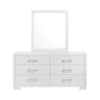 Bela Wide Dresser with Mirror and 6 Drawers | Snow White Wood BM339980