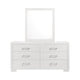 Bela Wide Dresser with Mirror and 6 Drawers | Snow White Wood BM339980