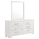 Bela Wide Dresser with Mirror and 6 Drawers | Snow White Wood