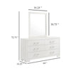 Bela Wide Dresser with Mirror and 6 Drawers | Snow White Wood BM339980
