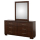 Bela Wide Dresser with Mirror | 6 Drawers | Silver | Cappuccino Brown BM339981