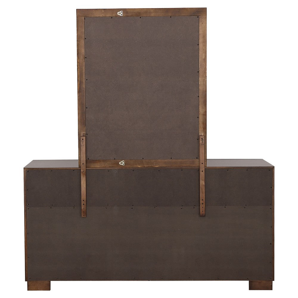 Bela Wide Dresser with Mirror | 6 Drawers | Silver | Cappuccino Brown BM339981