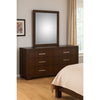 Bela Wide Dresser with Mirror | 6 Drawers | Silver | Cappuccino Brown
