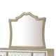 Lino Wide Dresser with Rivet Trim Mirror | Ivory Button Tufted Velvet BM339982