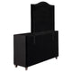 Leine Wide Dresser and Mirror | 7 Drawer | Crystal Black Tufted Velvet BM339983