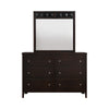 Con Wide Dresser with Wide Top Mirror | 6 Drawers | Brown Wood BM339987