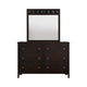 Con Wide Dresser with Wide Top Mirror | 6 Drawers | Brown Wood BM339987