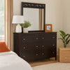 Con Wide Dresser with Wide Top Mirror | 6 Drawers | Brown Wood