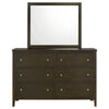 Wlly Wide Dresser with Matching Mirror | 6 Drawers | Dark Brown Wood BM339988
