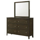 Wlly Wide Dresser with Matching Mirror | 6 Drawers | Dark Brown Wood BM339988