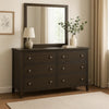 Wlly Wide Dresser with Matching Mirror | 6 Drawers | Dark Brown Wood