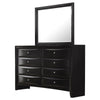 Ica 2pc Wide Dresser and Mirror Set | Chambered Fronts | Black Wood BM339989