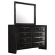 Ica 2pc Wide Dresser and Mirror Set | Chambered Fronts | Black Wood