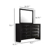 Ica 2pc Wide Dresser and Mirror Set | Chambered Fronts | Black Wood BM339989