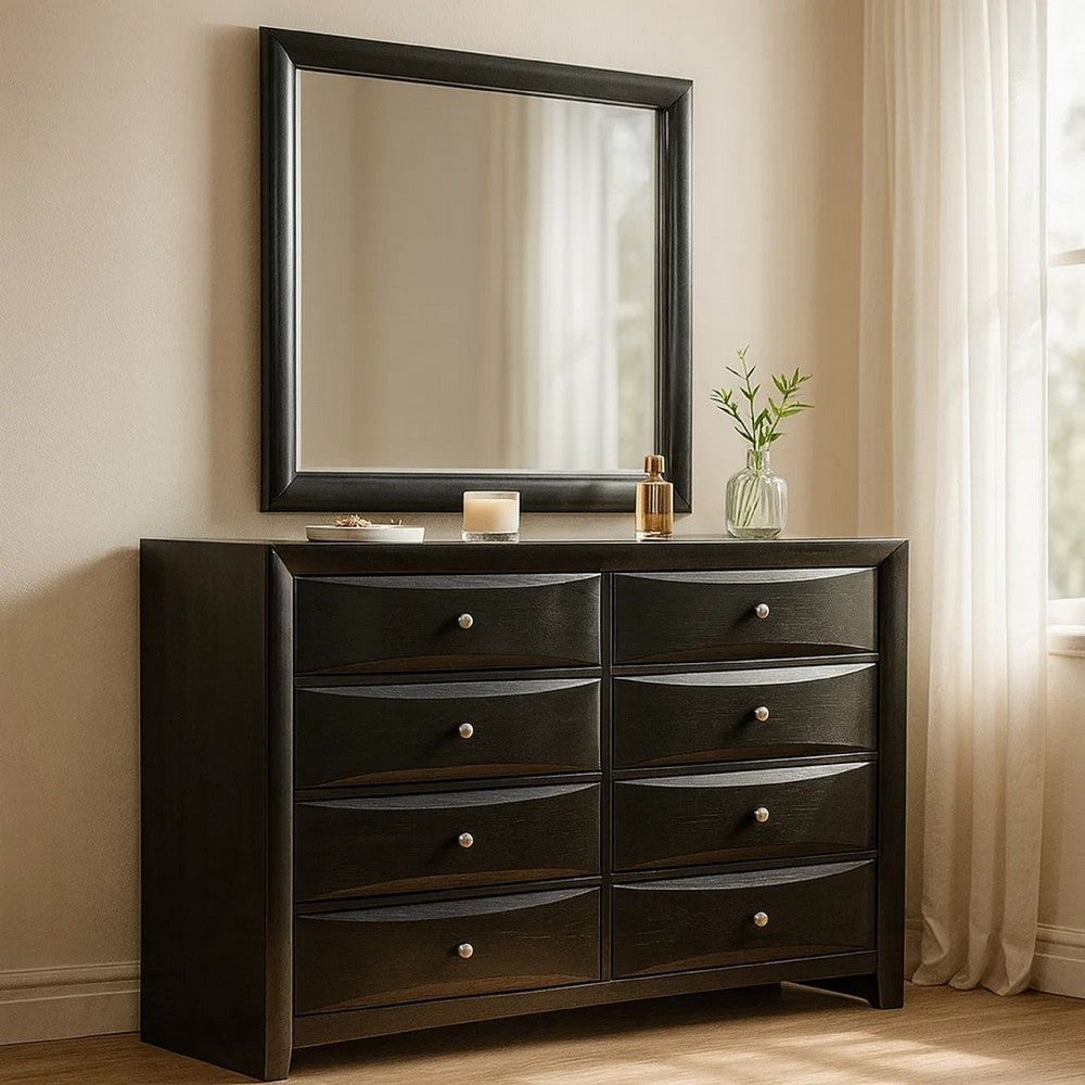 black dresser and mirror set Ica 2Pc Wide | Chambered Fronts Color:Light Wash Black Wedding Dress This mirror Modern Black Large 9-Drawer