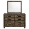 Frio 2pc Wide Dresser and Mirror Set | 8 Drawers | Golden Brown Wood BM339990